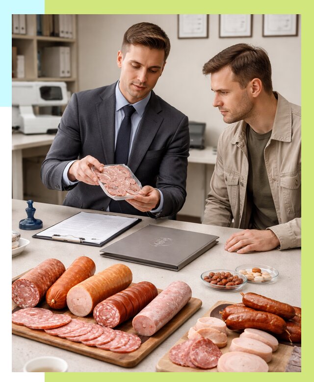 Сертификация колбасных изделий в Городце от 7592 р. | Алешин-Грд